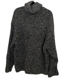 Zara oversized gray and white turtleneck sweater